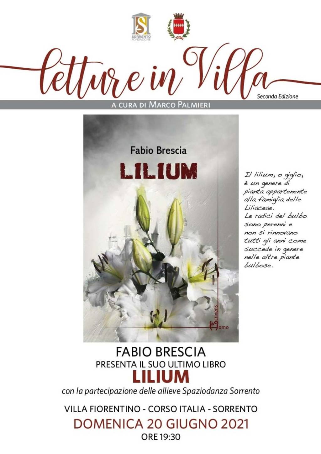 Readings in villa: "Lilium" by Fabio Brescia