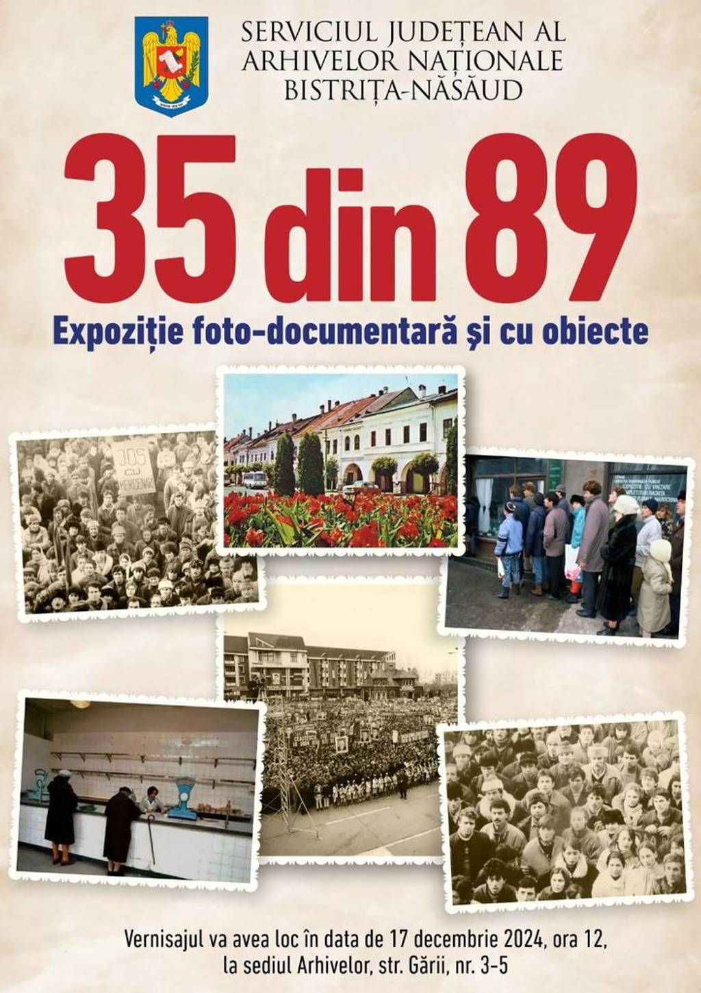 "35 din 89": Expoziție foto-documentară și cu obiecte