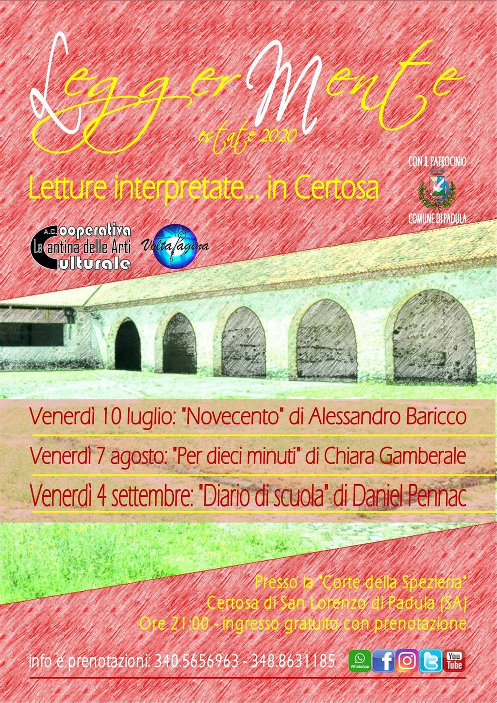 Leggermente Estate 2020 - Letture interpretate… in Certosa