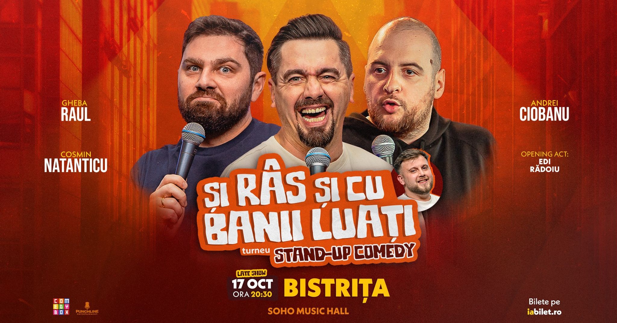 Stand-up Comedy cu Cosmin Natanticu, Andrei Ciobanu și Raul Gheba