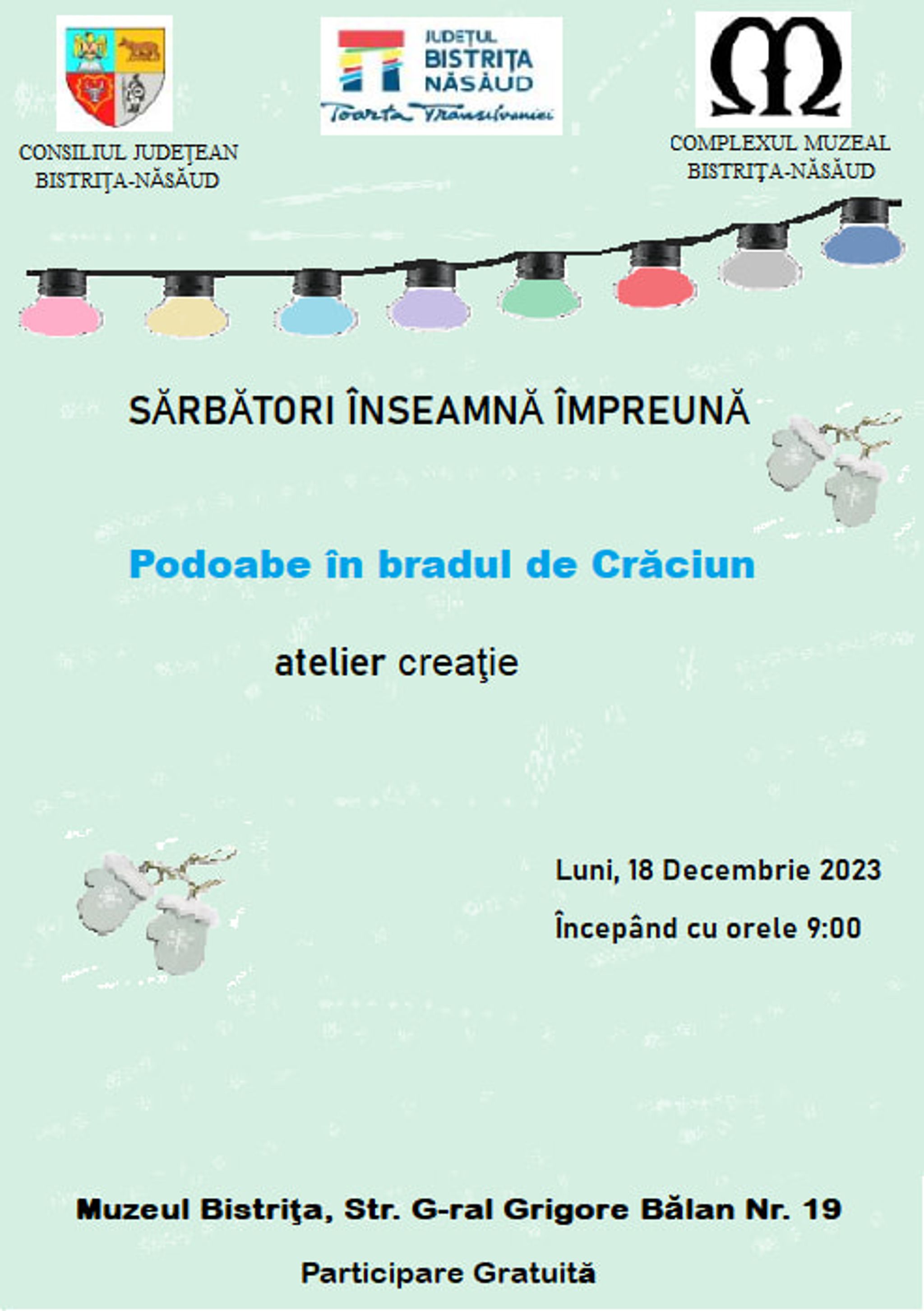 Atelier creație: Podoabe în bradul de Crăciun