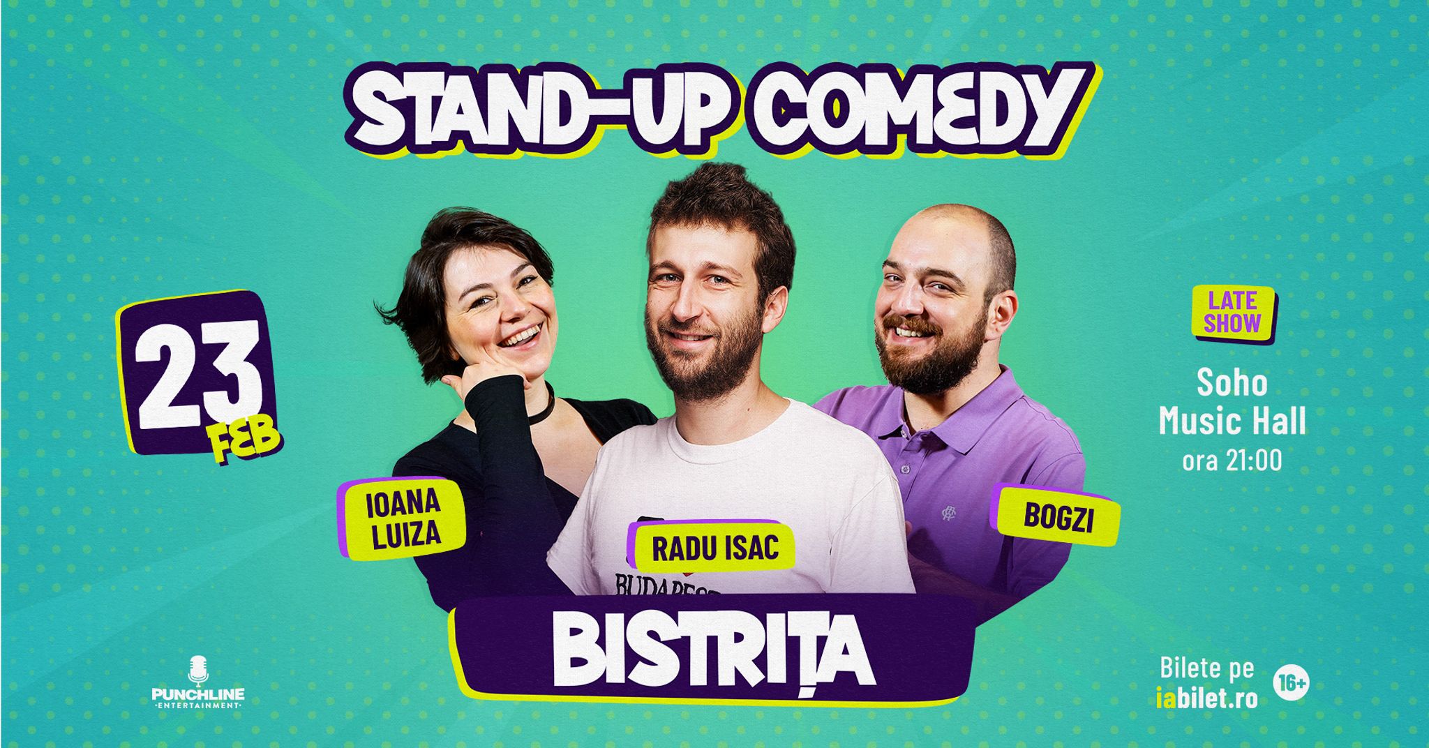 Stand-up Comedy cu Radu Isac, Ioana Luiza și Bogzi