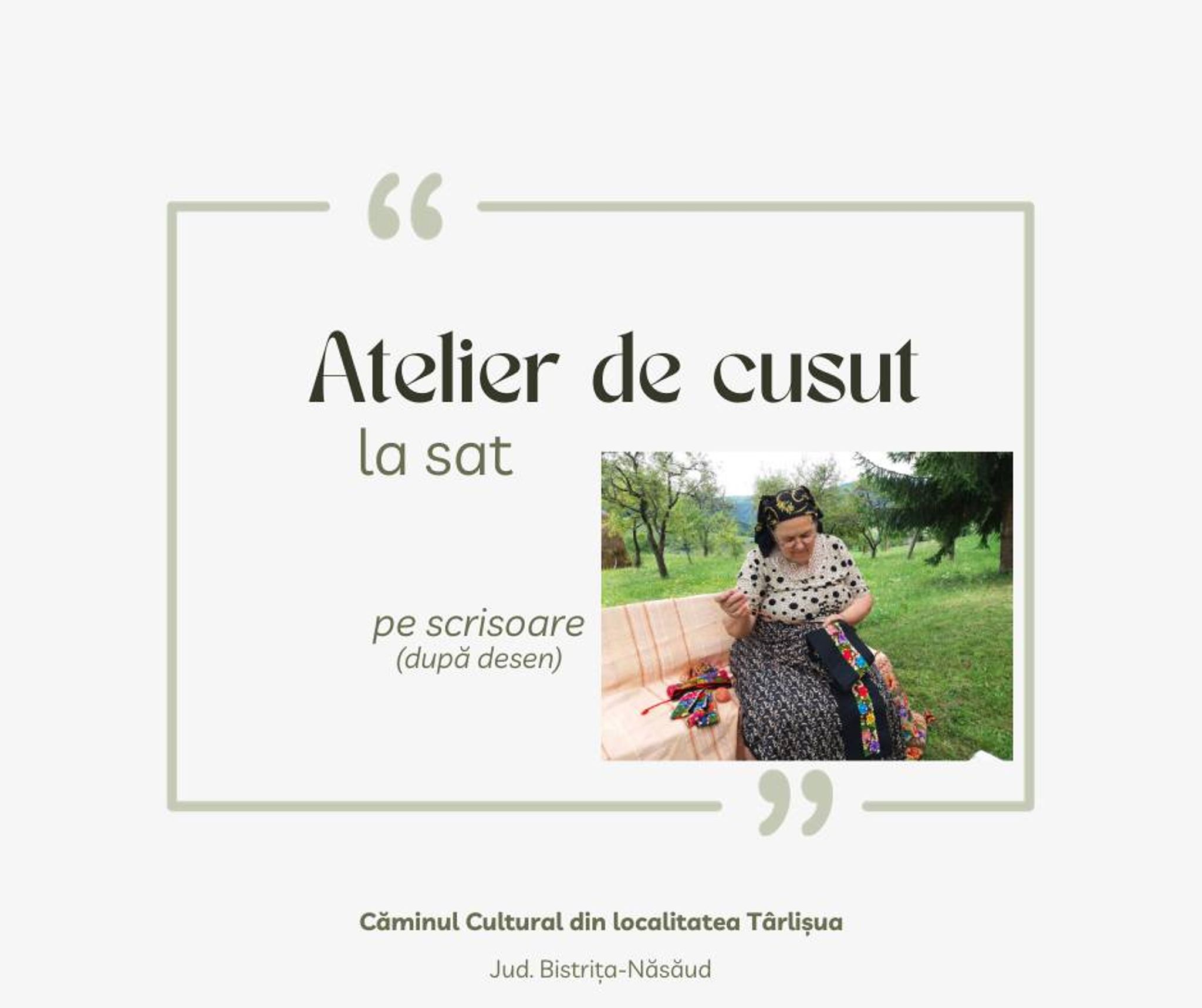 Atelier de cusut la sat