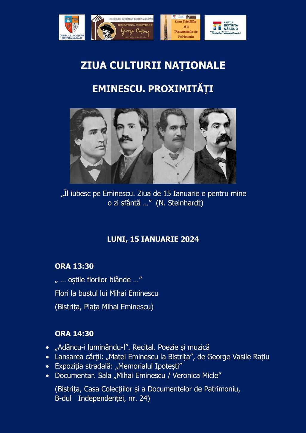 Ziua Culturii Naționale: "Eminescu. Proximități"