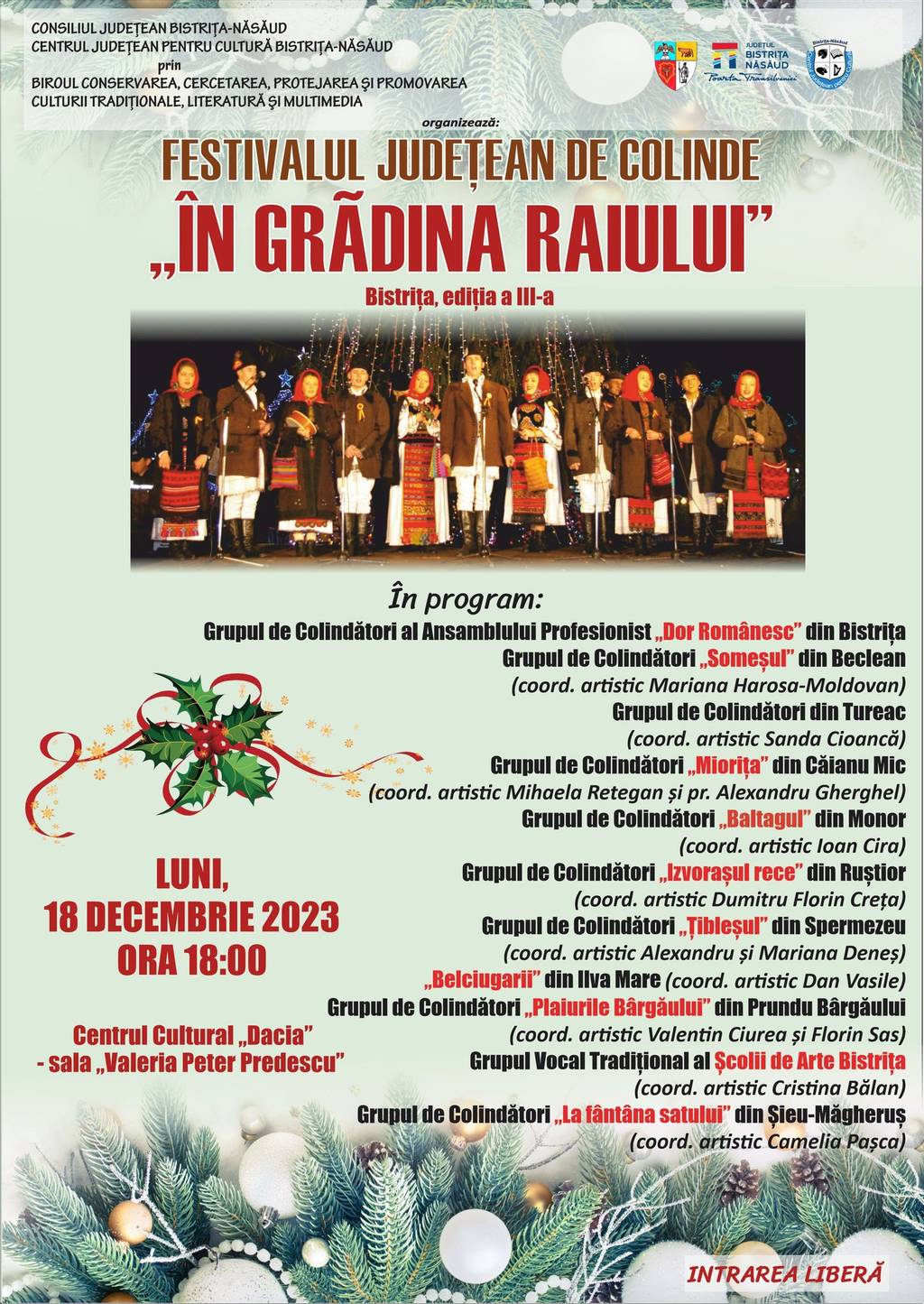 Festivalul județean de colinde "În grădina raiului"