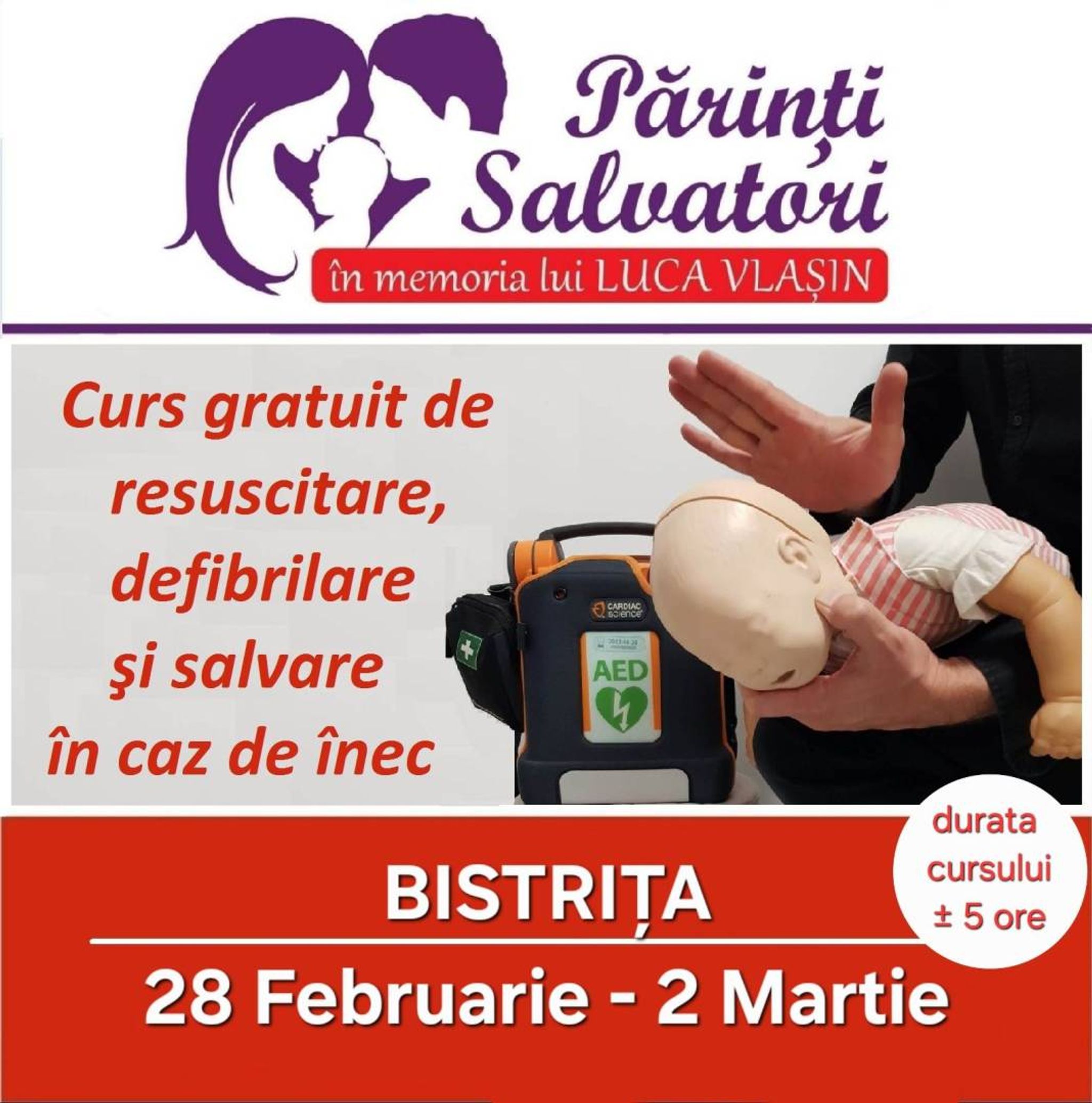 Curs gratuit de prim-ajutor "Părinți Salvatori"