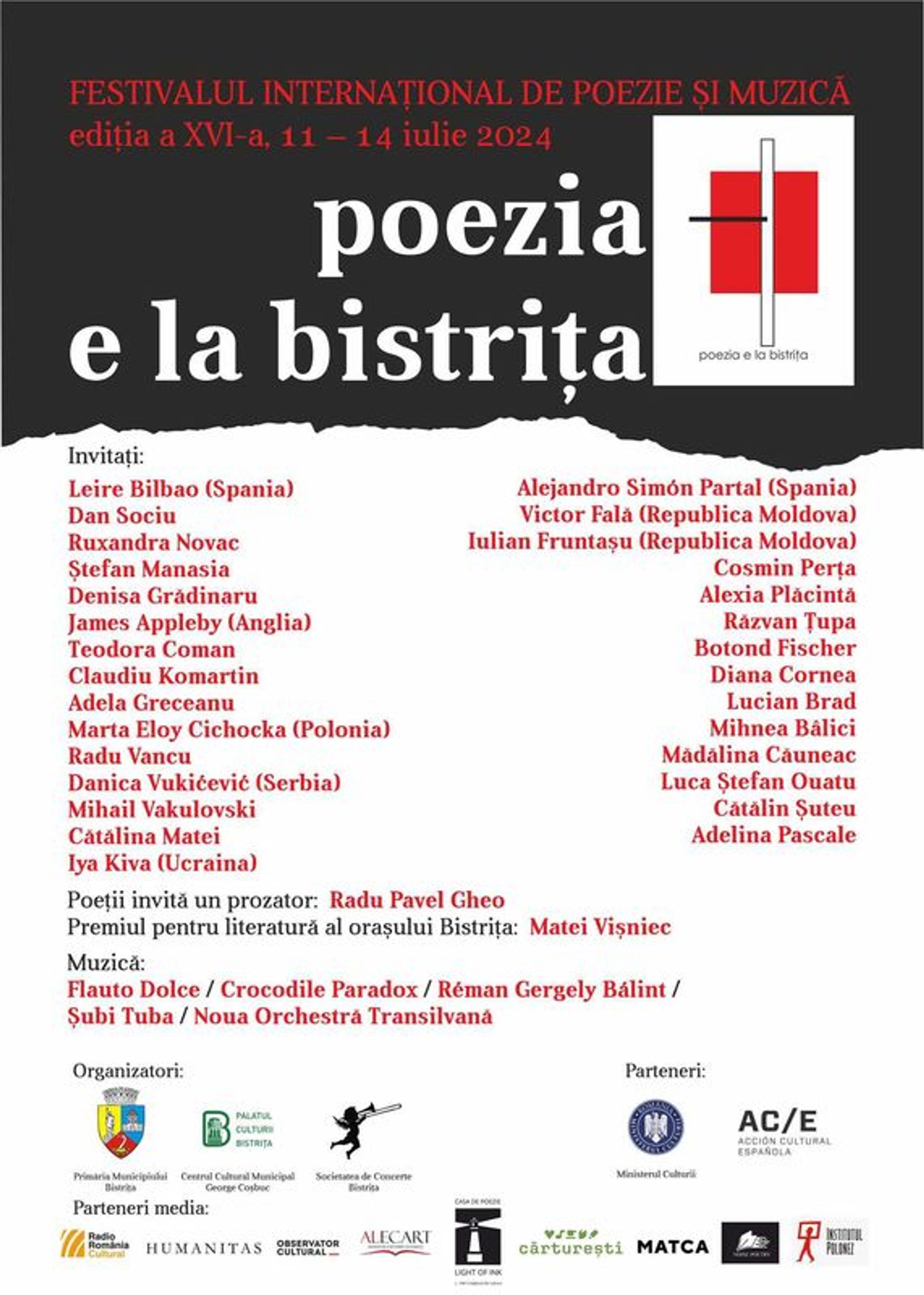 FESTIVALUL INTERNAȚIONAL DE POEZIE ȘI MUZICĂ "poezia e la bistrița"