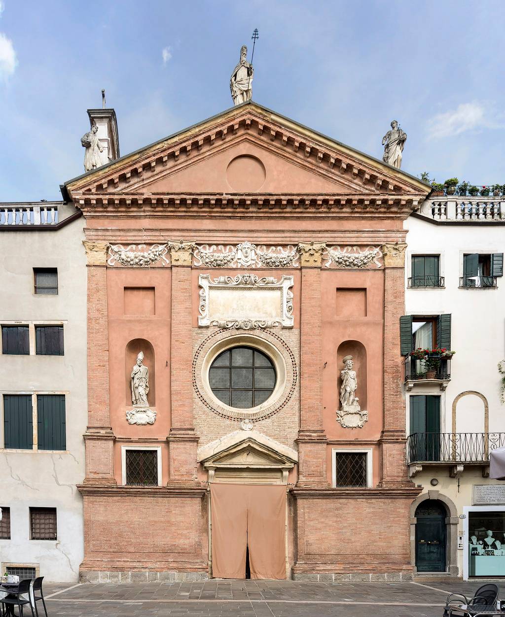 Church of San Clemente in Padua - Facade on Piazza dei Signori