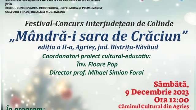 Festival-Concurs interjudețean de colinde "Mândră-i sara de Crăciun"