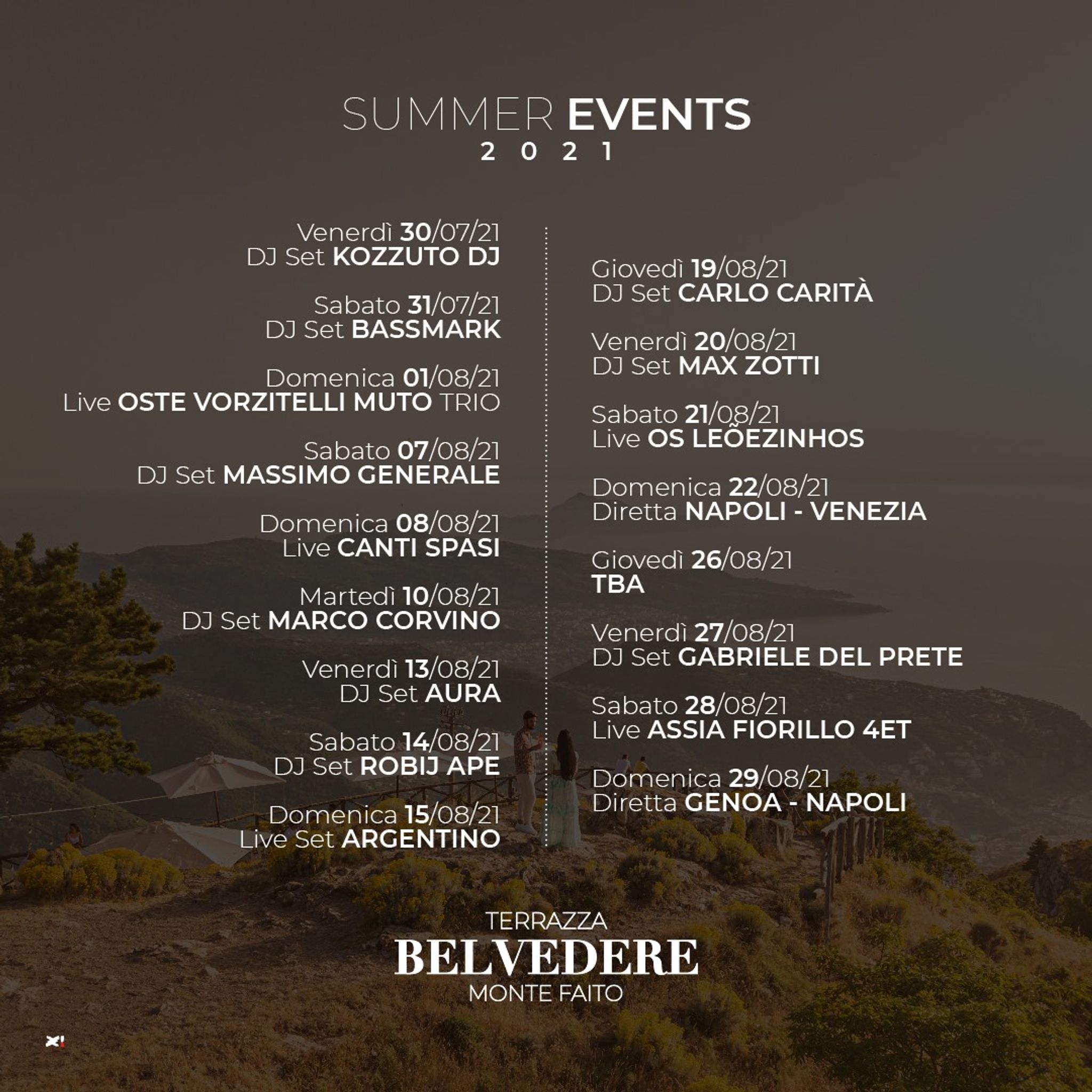 #SummerEvents di Terrazza Belvedere
