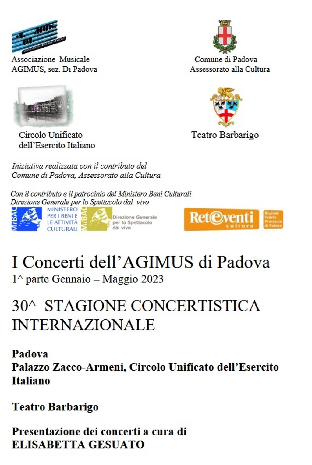 30a Stagione Concertistica Internazionale 2023-Ia parte 