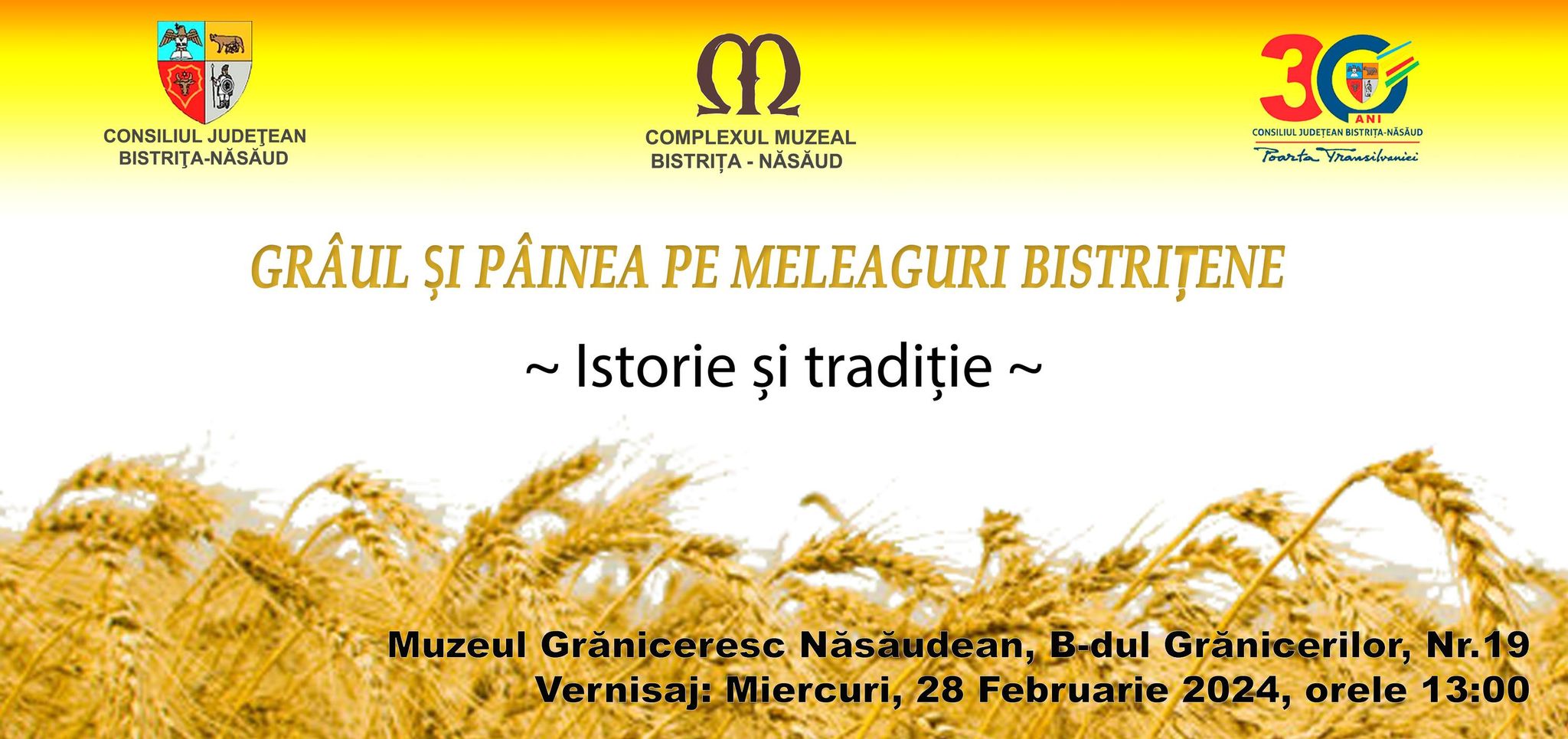 Expoziție: "Grâul și pâinea pe meleaguri bistrițene"