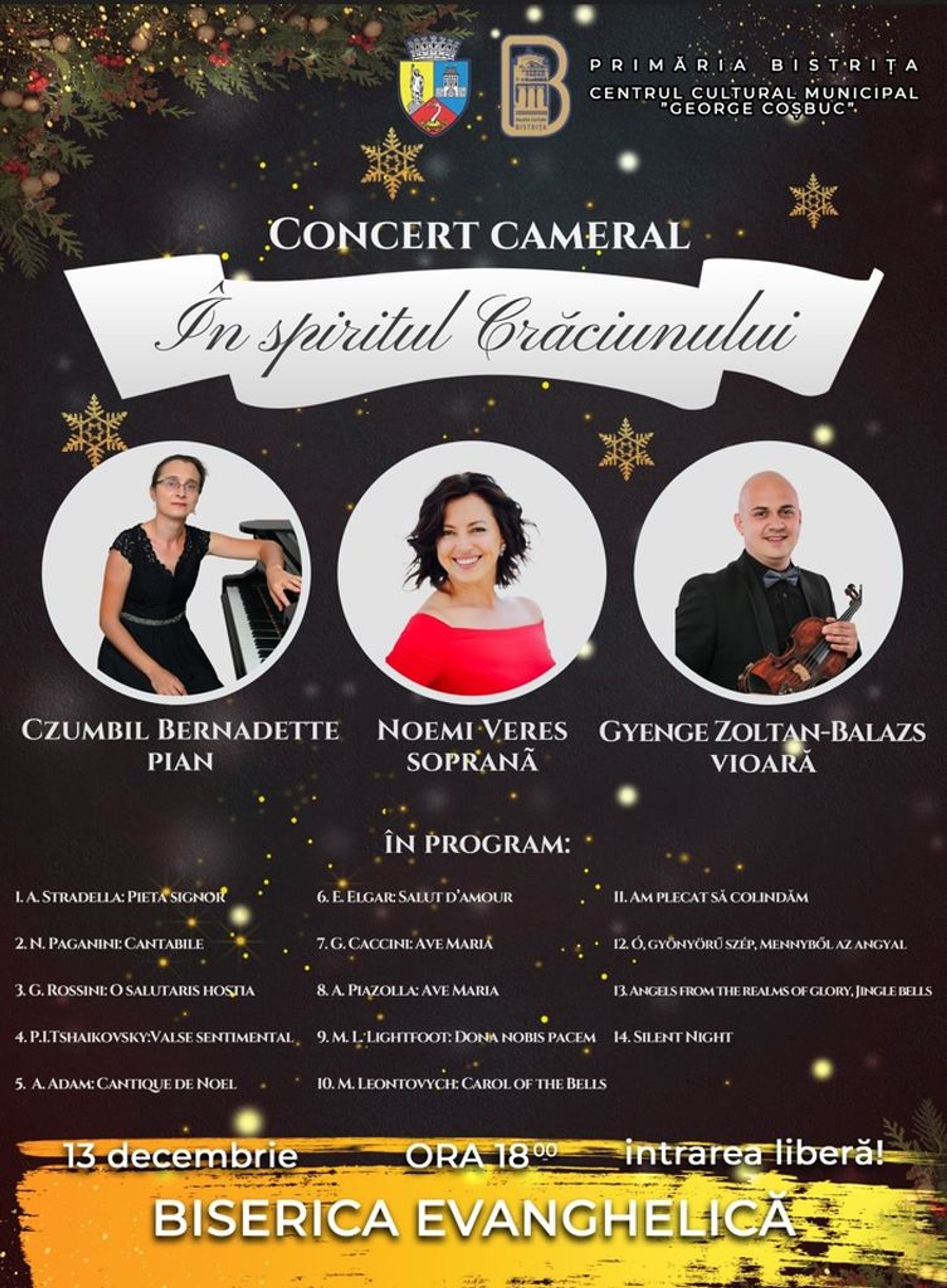 Concert cameral "În spiritul Crăciunului"