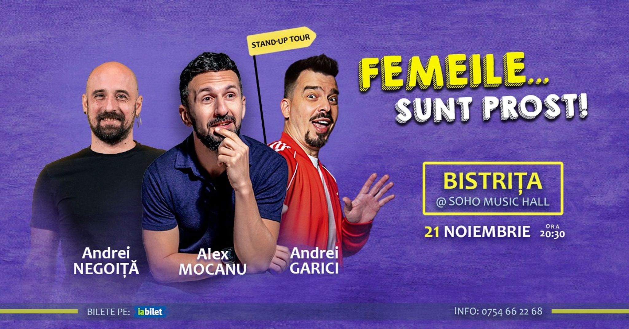 Stand Up Comedy cu Alex Mocanu, Andrei Garici și Andrei Negoiță