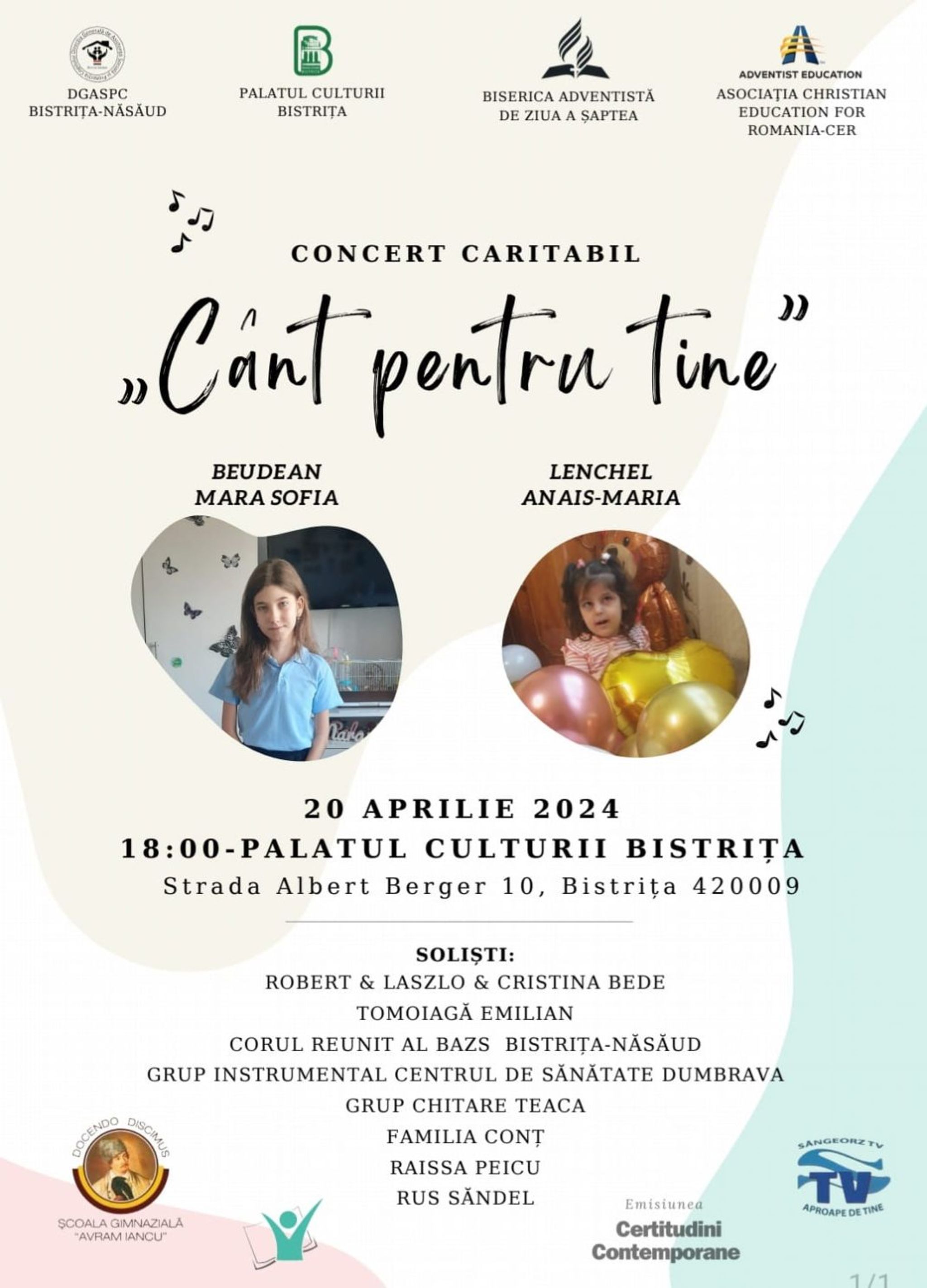 Concert caritabil "Cânt pentru tine"