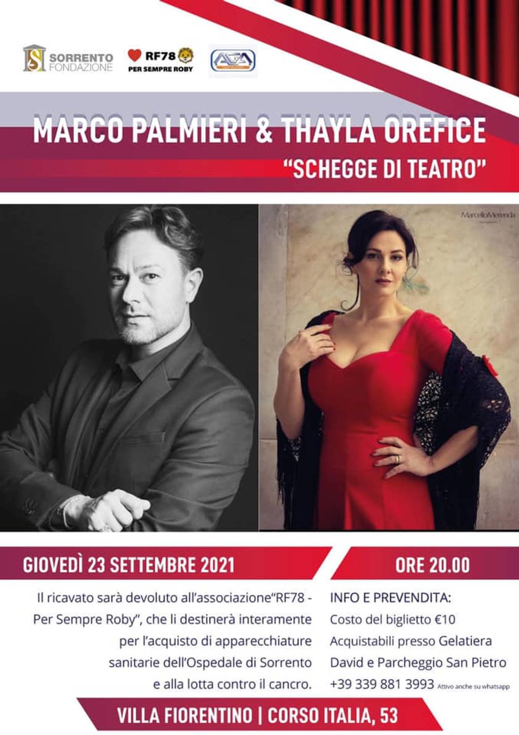 Marco Palmieri e Thayla Orefice in “Schegge di teatro”