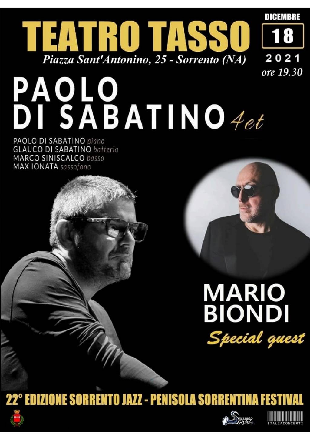 PAOLO DI SABATINO 4et Special Guest MARIO BIONDI