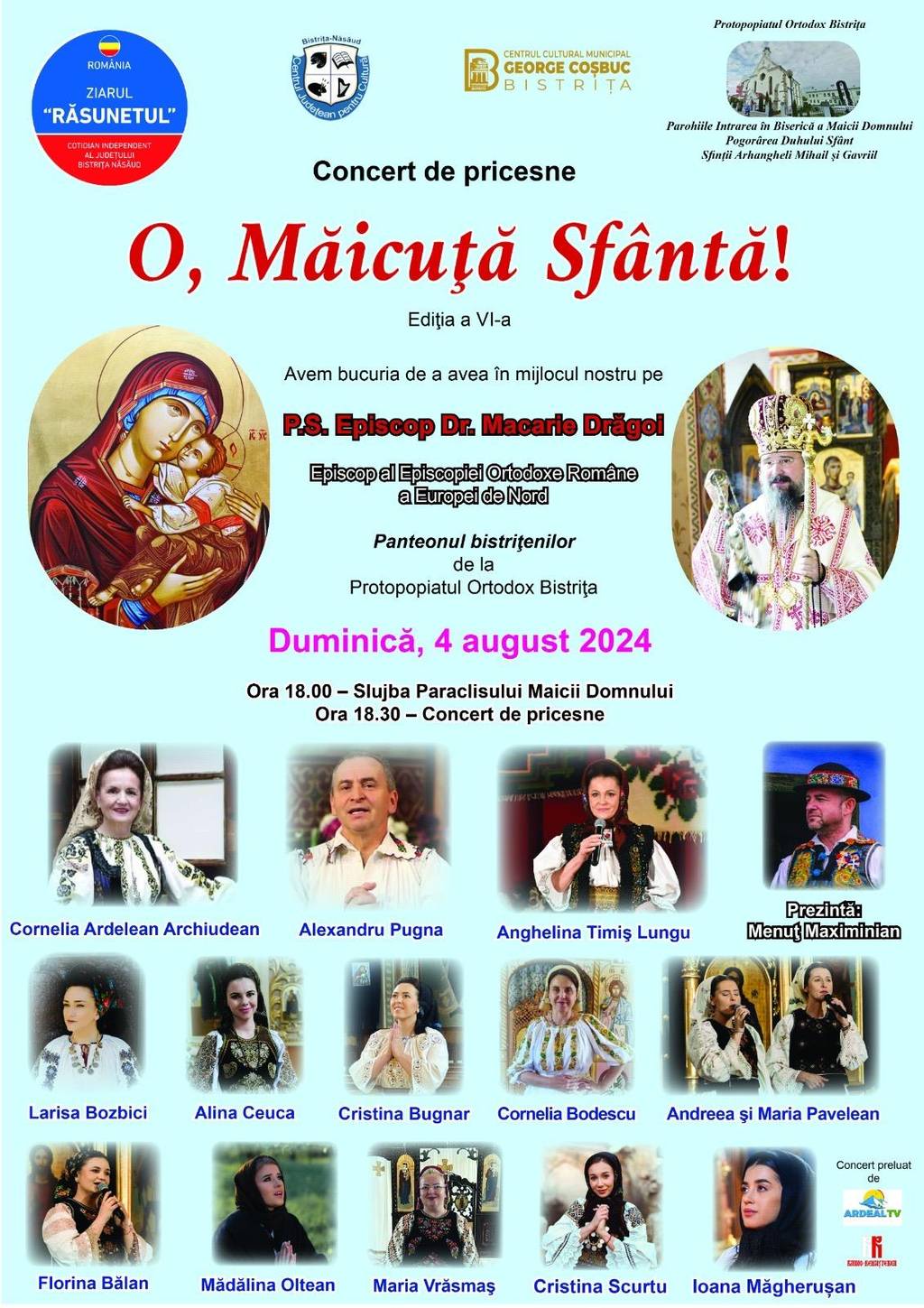 Concert de pricesne "O, Măicuță Sfântă!"