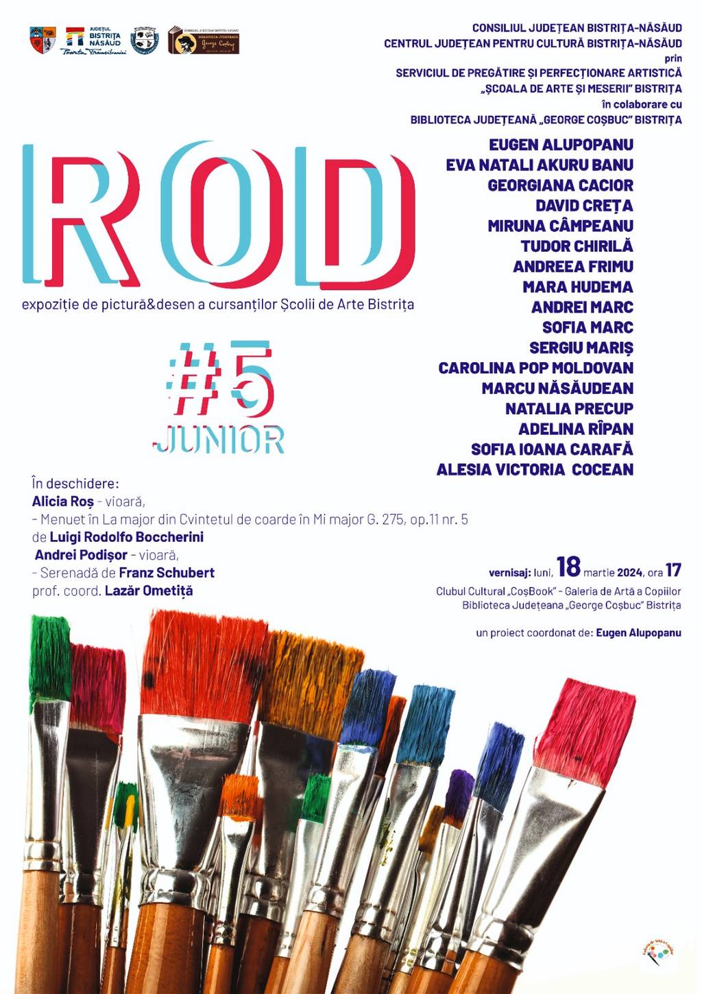 "ROD #5 JUNIOR" - Expoziție de pictură & desen a cursanților Școlii de Arte Bistrița