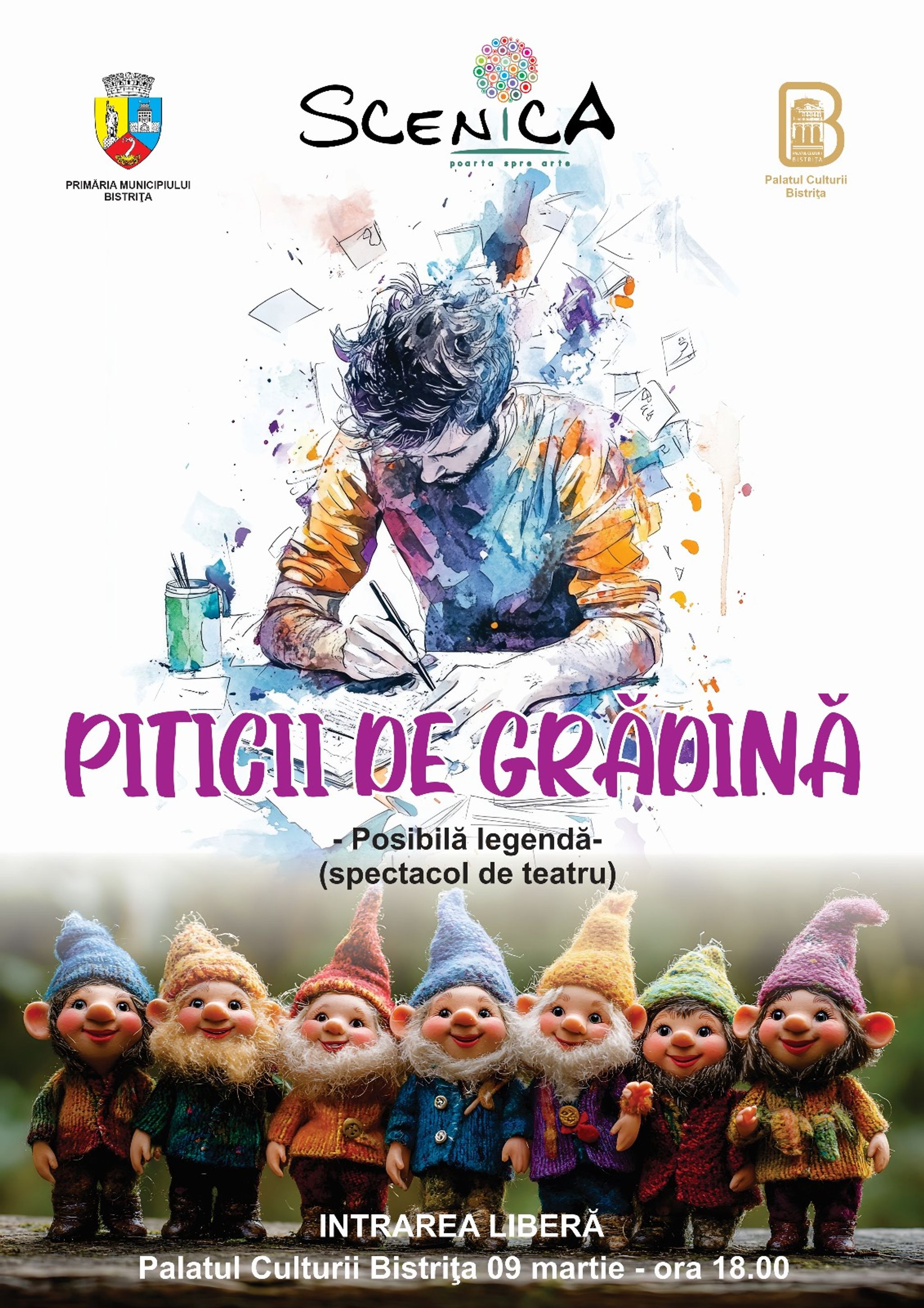 Spectacol de teatru: "Piticii de grădină"